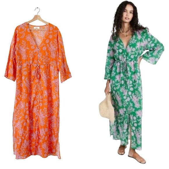 Xirena Mykah Floral Maxi Dress Coverup NEW Size Small Orange Purple - Picture 1 of 10
